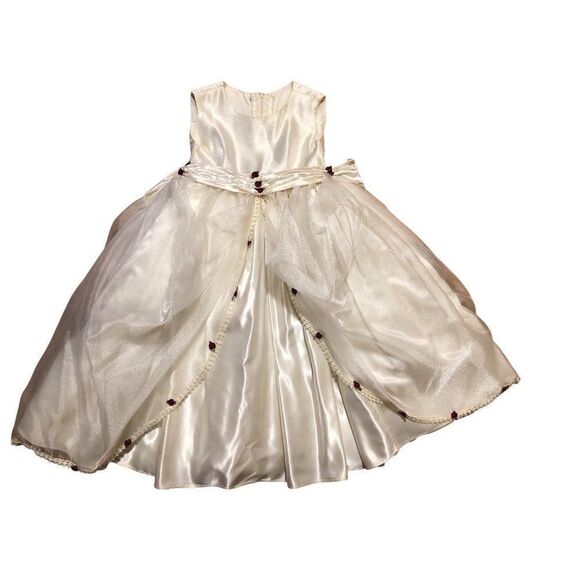 Renaissance Princess Prom First Communion Bridesmaid White Girls Dress 6 VTG - Picture 1 of 6